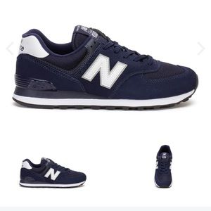 New Balance 574 Men's Navy Blue and White Classic Sneakers
